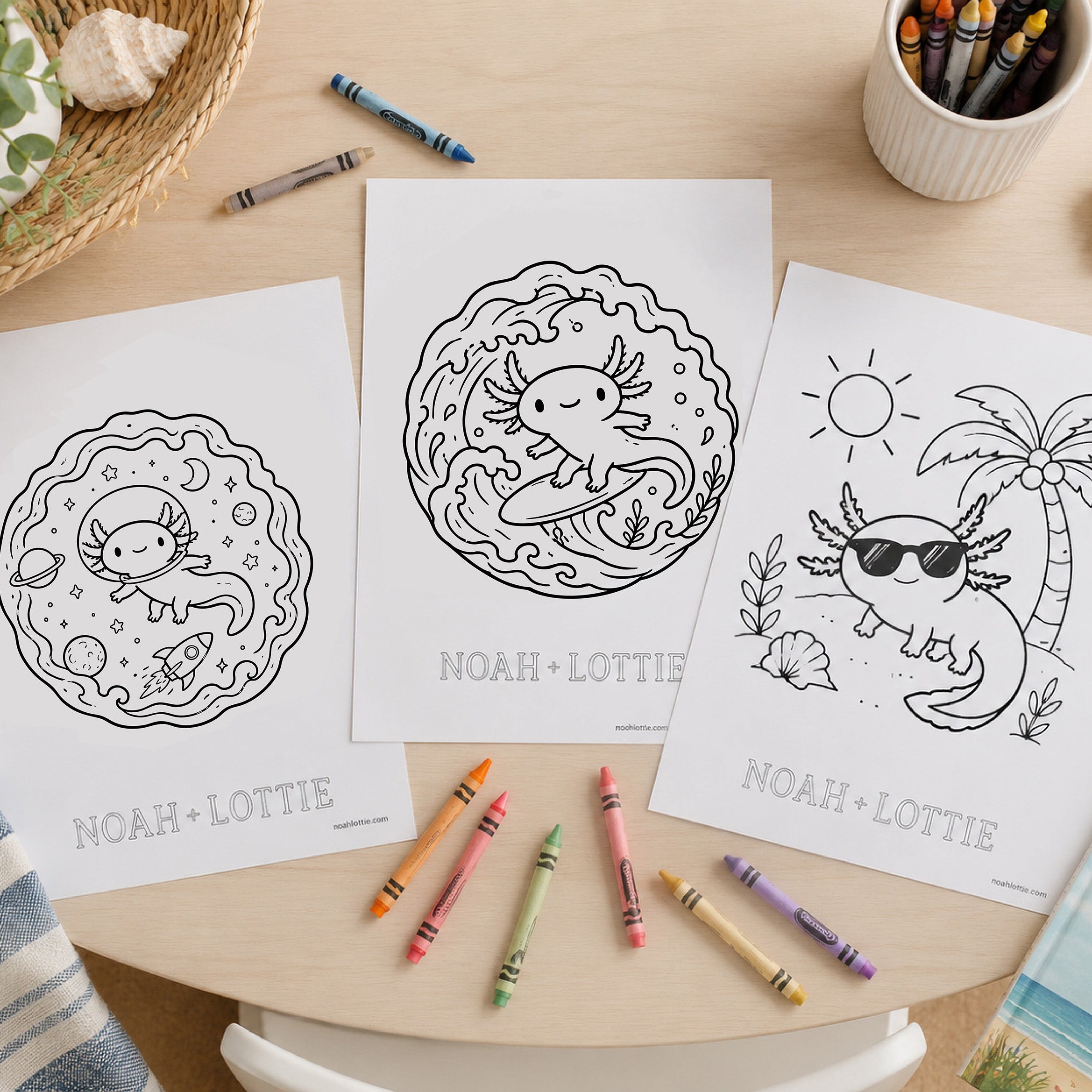 Noah + Lottie Coloring Pages Digital Download